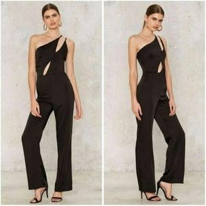 Nasty Gal Jumpsuit Asymmetric Cut Out Black Small